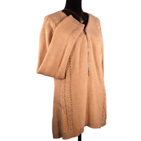 New York & Company Women's Knit‎ Sweater with Zip Front & Cable Detail Size M - Picture 2 of 11